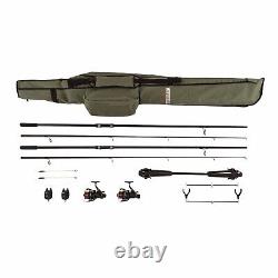 2 Rod Mitchell Carp Fishing Kit Set Rods Freerunner Reels Pod Alarms Rod Bag