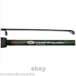 2 X Carp Fishing Camo Pattern Stalker 8 ft Margin Rod + Freespool Reel with Line