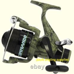 2 X Carp Fishing Camo Pattern Stalker 8 ft Margin Rod + Freespool Reel with Line