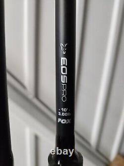 2 X Fox EOS Pro 10ft 3lb 2pc Abbreviated Handle / Carp Fishing Rod