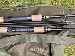 2 X Korum Opportunist 8ft Carp Stalker Rods With Nash Dwarf Rod Bag