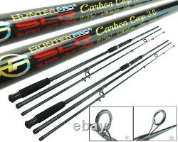 2x 12ft Carbon Carp Rod & Freespool Reel Carp Combo Set Hunter Pro Spare Spool