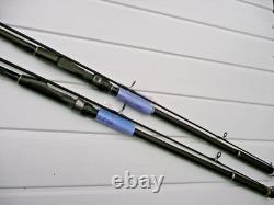 2x 12ft FOX AQUOS CARP FISHING RODS-2.5 & 2.75lb-USED/VGC/NO DECALS FREE POST