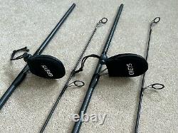 2x greys torsion 12ft 3.5lb carp fishing rods 50mm butt rings collect doncaster
