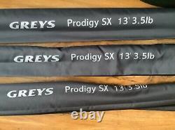 3 GREYS PRODIGY SX 13ft 3.5 tc CARP RODS & infinity 13ft 6 rod holdall UK POST