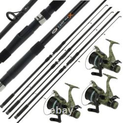 3 X Commando 40 Carp Reel + 3 X Ngt Carp Max 12ft 2pc Carp Coarse Fishing Rod