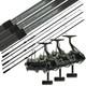 3 X Ngt 10ft 2pc Catfish Cat Fish Rod And Big Pit Reel Set Up Fishing Tackle Set