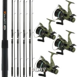 4 Commando 40 Carp Reel + 4 Ngt Carp Max 12ft 2pc Carp Coarse Fishing Rod Tackle