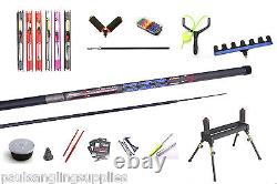 Carbon 11 m pole fishing starter pole package ready Elasticated