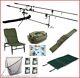 Carp Fishing 8ft Set Kit Rods Reels Alarms Chair Rod Pod Net Rod Bag Bait Tackle