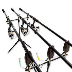 Carp Fishing Setup 3 Rods & Reels With Camo Carryall + Rod Holdall Tackle & Bait