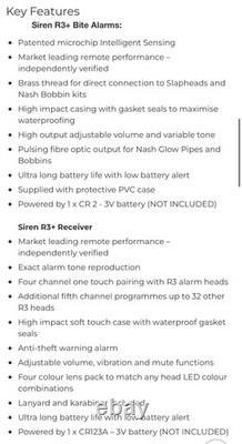 Carp Fishing Tackle Nash Siren R3+ Alarms & Receiver 3 Rod Set New