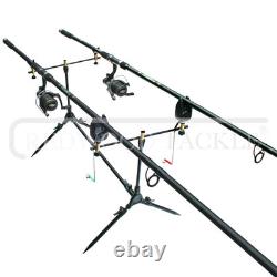 Carp Hunter Fishing Kit 2 Rods 2 BTR/Free Spool Reels Pod, Alarms+Shelter/Bivvy