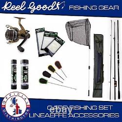 Carp Rod And Reel Fishing, Carp Seeker, Hide Reels, Needles, Net, Bags Bundle