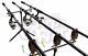 Complete Carp Fishing 3 X Rod And Reel Set Up With Pod Indicator And Bite Alarms
