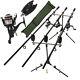 Complete Carp Fishing 3 X Rod And Reel Set Up With Pod Indicator And Bite Alarms