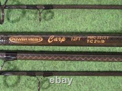 Daiwa powermesh carp 12 ft 2 1/2 lb tc 3 peice travel carp rods x 3 pmc 2212t