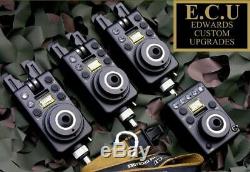 Edward Custom Upgrades NEW ECU MK1 Compact 3 Rod Carp Fishing Bite Alarm Set