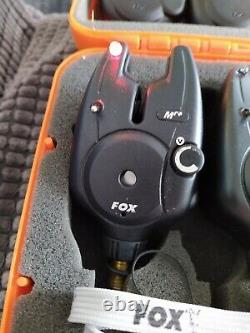 FOX MICRON MR+3 Rod Presentation Set +Receiver New Mint Bite Alarms Carp Fishing