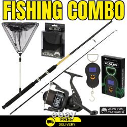 Fishing Combo Rod Reel Net Scales Weigh Sling Carp Coarse Starter Kit