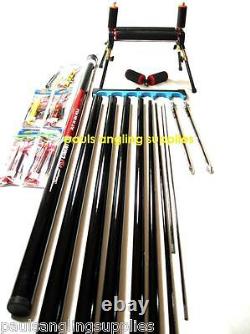Fishing Pole Shakespeare 11m Take Apart ELASTIC FITTED Roller Rigs Roost Sticks