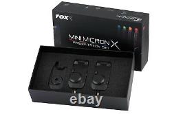 Fox Mini Micron X 2 Rod Set NEW Carp Fishing Bite Alarms Set of 2 + Receiver