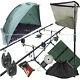 Full Carp Fishing 2 Rod Set Up Rods Reels Alarms Net Mat Sling Bivvy Set