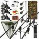 Full Carp Fishing Set With 3 X Rods And Reels Alarms Landing Net Mat Pod Tackle