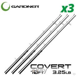 Gardner Tackle Covert Rods 10ft Set of 3 Carp Pike Barbel Tench Coarse Fishing