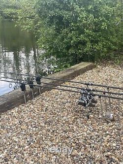 High End 3 rod carp fishing set up