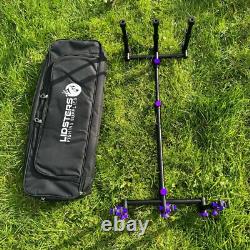 LFS Black GRAND Aluminium Rod Pod Purple Screws Fully Adjustable Carp Fishing