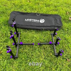 LFS Black GRAND Aluminium Rod Pod Purple Screws Fully Adjustable Carp Fishing