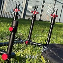 LFS Black GRAND Aluminium Rod Pod RED Screws Fully Adjustable Carp Fishing pod