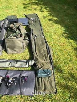 Large Carp Fishing Bundle Rods reels bags umbrella +Llandysul area