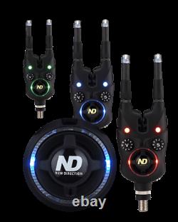 ND Tackle Fishing Bite Alarm Set illuminated Snag Ear+Bivvy Light+Smart Band