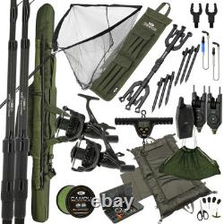 NGT DELUXE Carp Fishing Set Profiler Extender Carp Fishing Rods 10ft Rods Reels