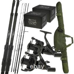 NGT DELUXE Carp Fishing Set Profiler Extender Carp Fishing Rods 10ft Rods Reels