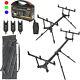 Ngt Slider Rod Pod Carp Fishing 3 Rod And Wireless Bite Alarm Set + Receiver