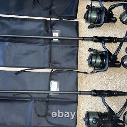 Nash Scope Black Ops 9ft T1724 3 Rod Carp Setup With 3 ESP Onyx Compact Reels