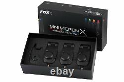 New Fox Mini Micron X 3 rod Presentation Set Incl Receiver Carp Fishing
