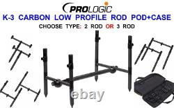 New Prologic K3 Carbon Low Profile Rod Pod+carry Bag Carp Fishing Tackle