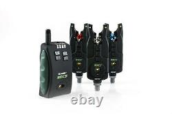 New Sonik SKS Bite Alarms & Receiver 3 rod set + Free bivvy Lamp incl Carry Case