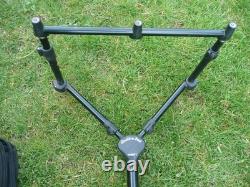 ORIGINAL FOX QUATTRO POD w 3 ROD BUZZ BARS & BAG USED CARP FISHING SET UP
