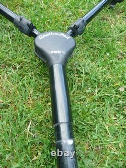 ORIGINAL FOX QUATTRO POD w 3 ROD BUZZ BARS & BAG USED CARP FISHING SET UP