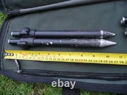 ORIGINAL FOX QUATTRO POD w 3 ROD BUZZ BARS & BAG USED CARP FISHING SET UP