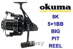 Okuma Black 8k 14000 Carp Reel For Method Feeder Spod Marker Rod Fishing Big Pit