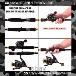 Predator Spin-Baitcast Travel Rod, 4pc with Case, 2 Tips, 15Kg Max, Compact