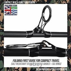 S Max. Big Fish Powerful Predator Surf Travel Fishing Rod + 2 tips 3.6+3.2m 11