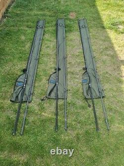 Shimano 13ft TX-2 Intensity Carp Rods x 3 + Aqua Rod Sleeves x 3