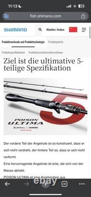 Shimano poison ultima 266L lure fishing travel rod